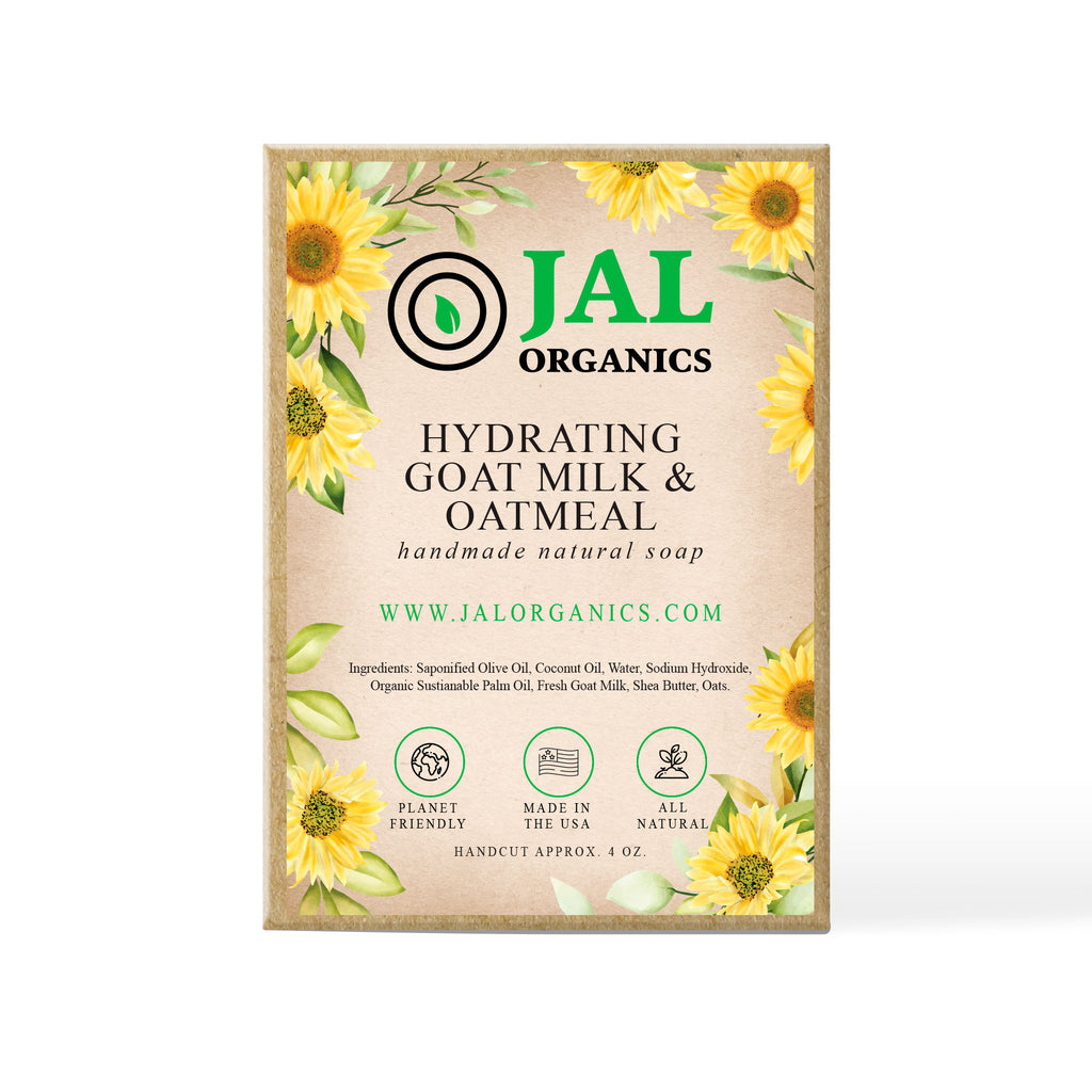 JAL Organics Hydrating Goat Milk and Oatmeal Handmade Soap in box