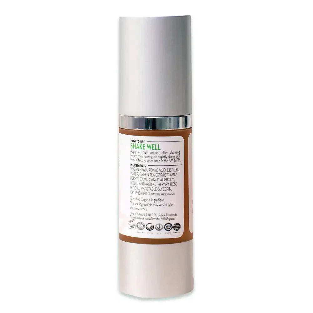 HydraBoost Hyaluronic Serum bottle for hydration and youthful skin