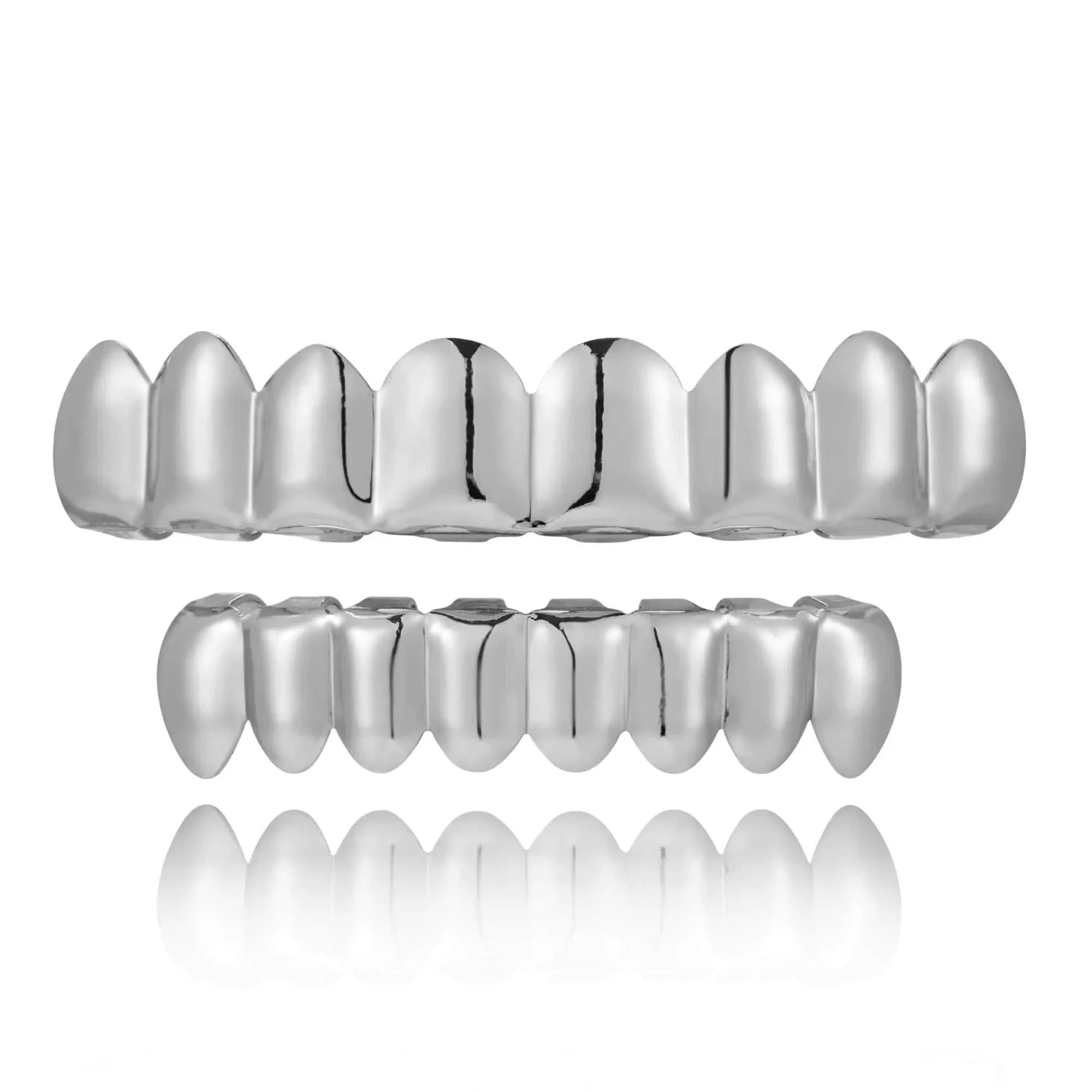 Gleaming Gold Grillz 14K plated men's removable dental jewelry set for stylish teeth enhancement