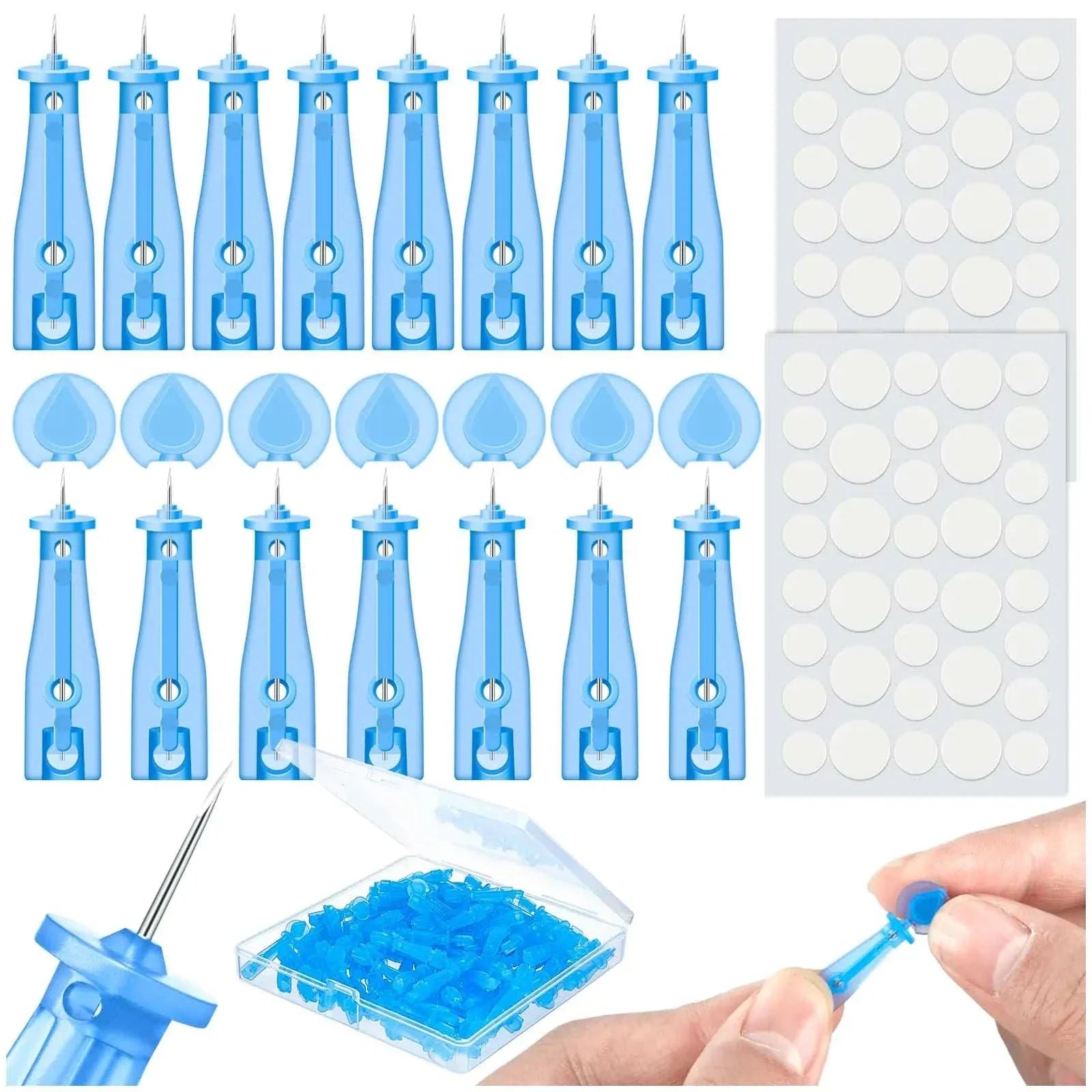 ClearSkin 60 disposable pimple needles and 72 hydrocolloid acne patches for painless acne removal and clear skin maintenance.
