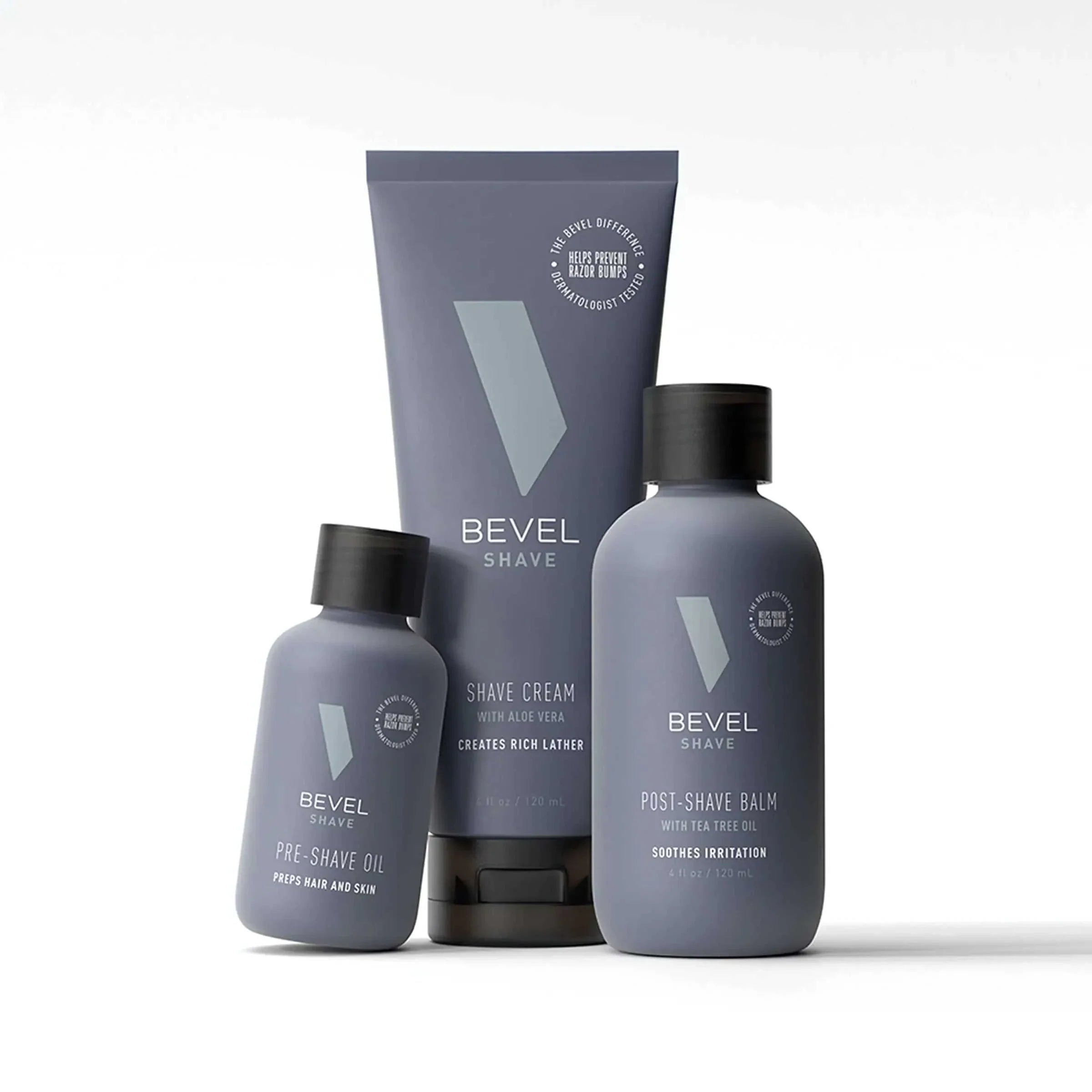 Bevel Men's Shaving Essentials Kit with Pre-Shave Oil, Shave Cream, and Post-Shave Balm