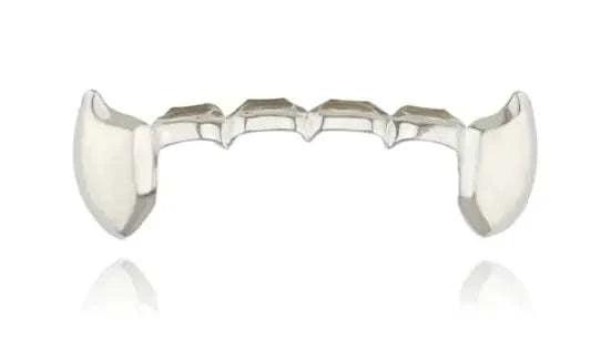Silver bucktooth grillz cap for teeth in hip-hop style