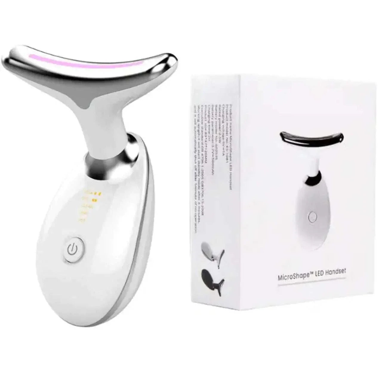 Beauty Device Anti Wrinkles microcurrent LED handset with ergonomic design and packaging box