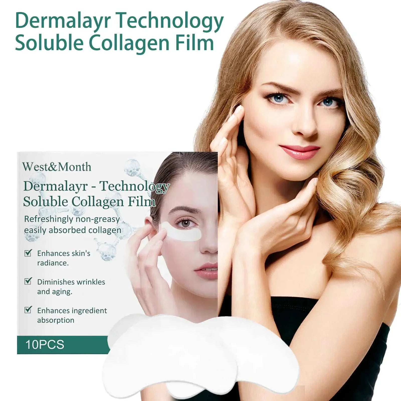 Collagen Soluble Eye Mask firming hydrating under-eye patches with collagen film and skincare benefits