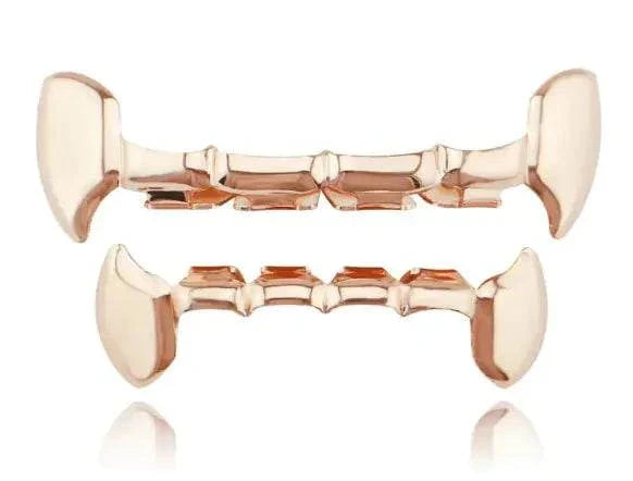 Gold Silver Bucktooth Caps hip-hop style tooth grillz with shiny glossy finish