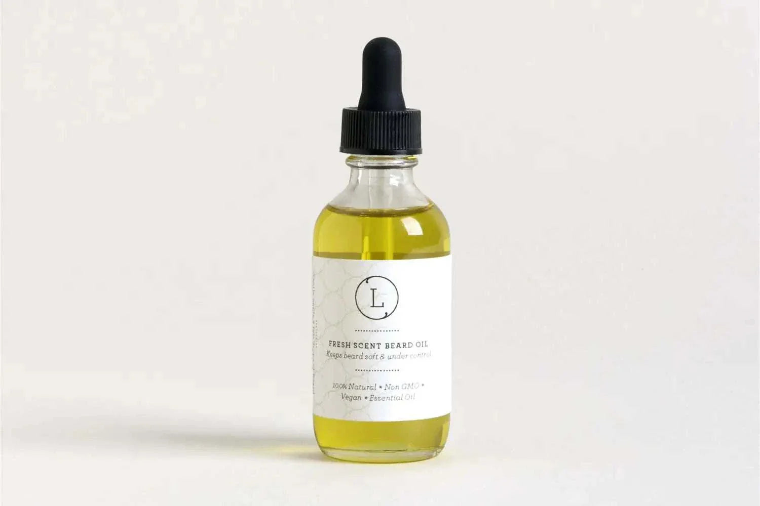 Pure Blend Beard Nourishment Oil in glass bottle with dropper for soft, healthy beard care