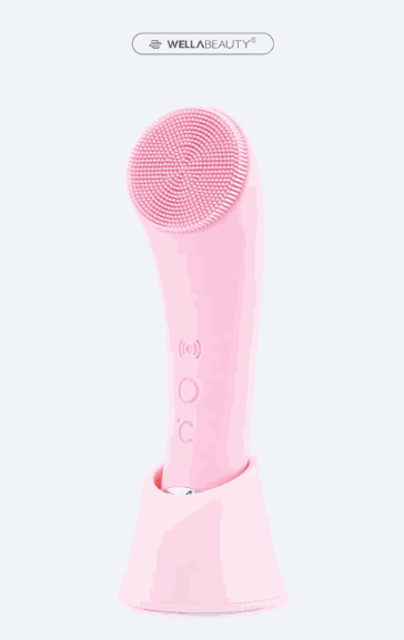 Vibrating Silicone Skin Brush with soft bristles, vibration, and heating for deep cleansing and makeup removal