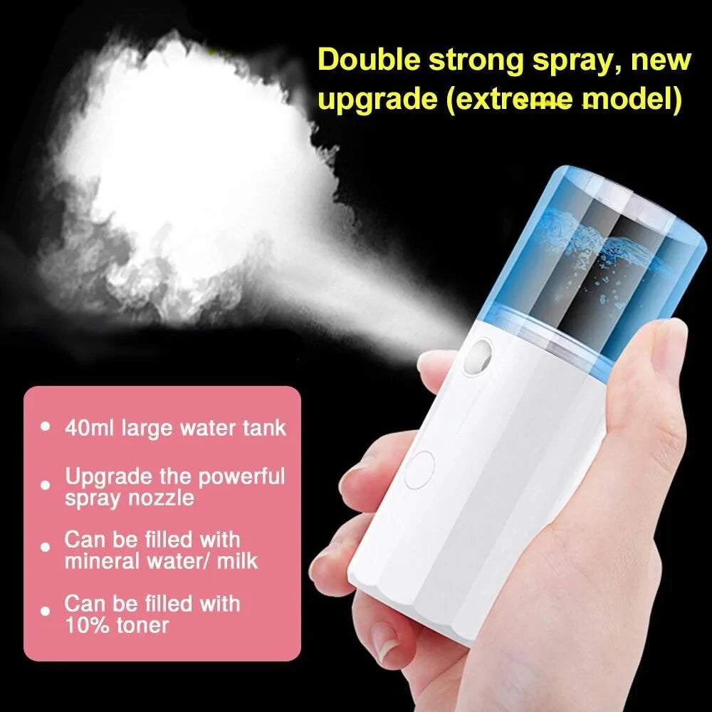 Portable Facial Steamer with large water tank and powerful spray nozzle.