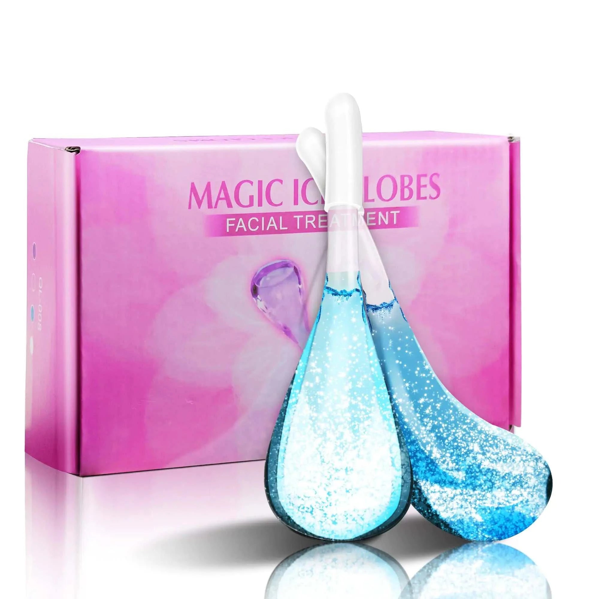 Blue Smasener Cooling Facial Globes for skincare enhancement, in front of packaging.