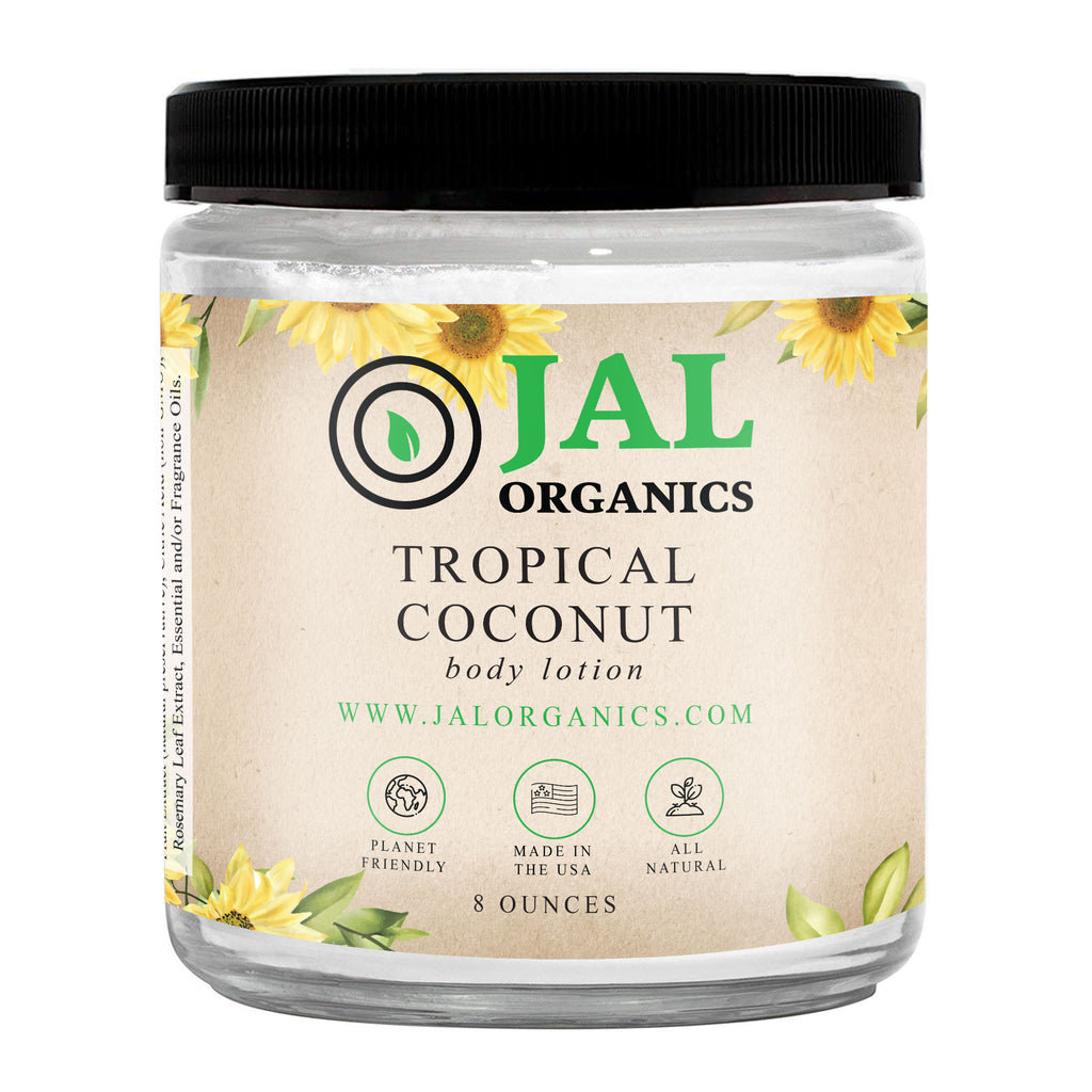 JAL Organics Tropical Coconut Body Lotion with natural preservatives
